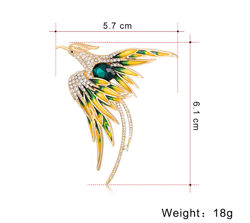 Chinoiserie Phoenix Alloy Inlay Rhinestones Unisex Brooches display picture 1