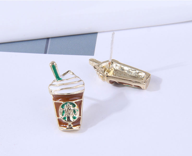 Silver Post Exquisite Korean Fashion Sweet Simple Milk Tea Cup Personalized Ear Studs Wholesale Nihaojewelry display picture 2
