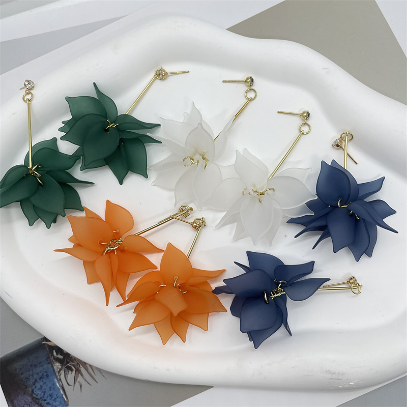 Fashion Flower Alloy Women's Drop Earrings 1 Pair display picture 2