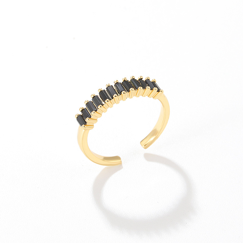 Fashion Square Snake Copper Zircon Open Ring display picture 1