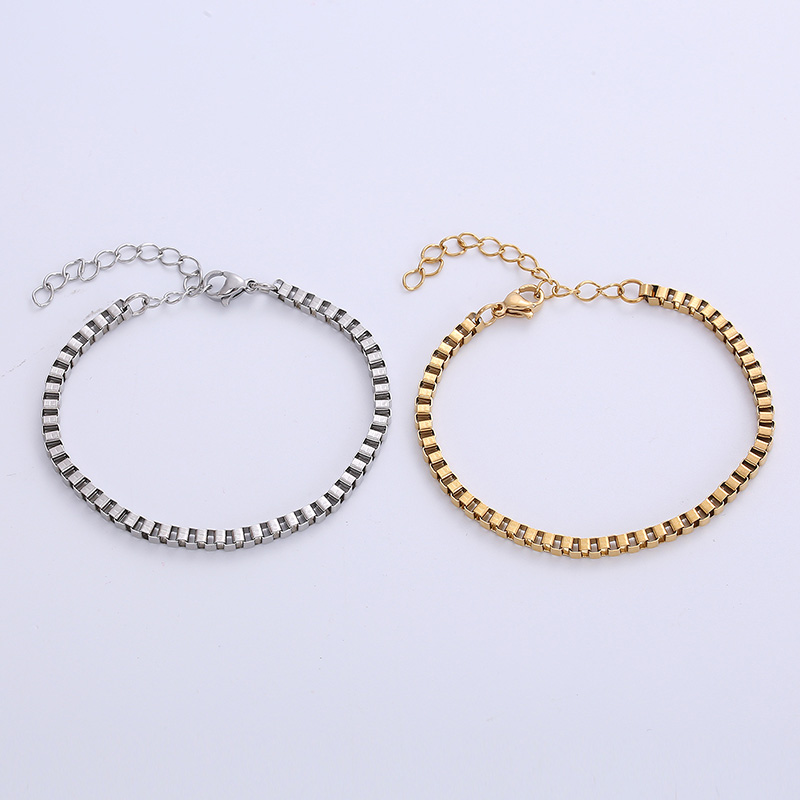 Fashion Solid Color Stainless Steel Chain Bracelets 1 Piece display picture 4