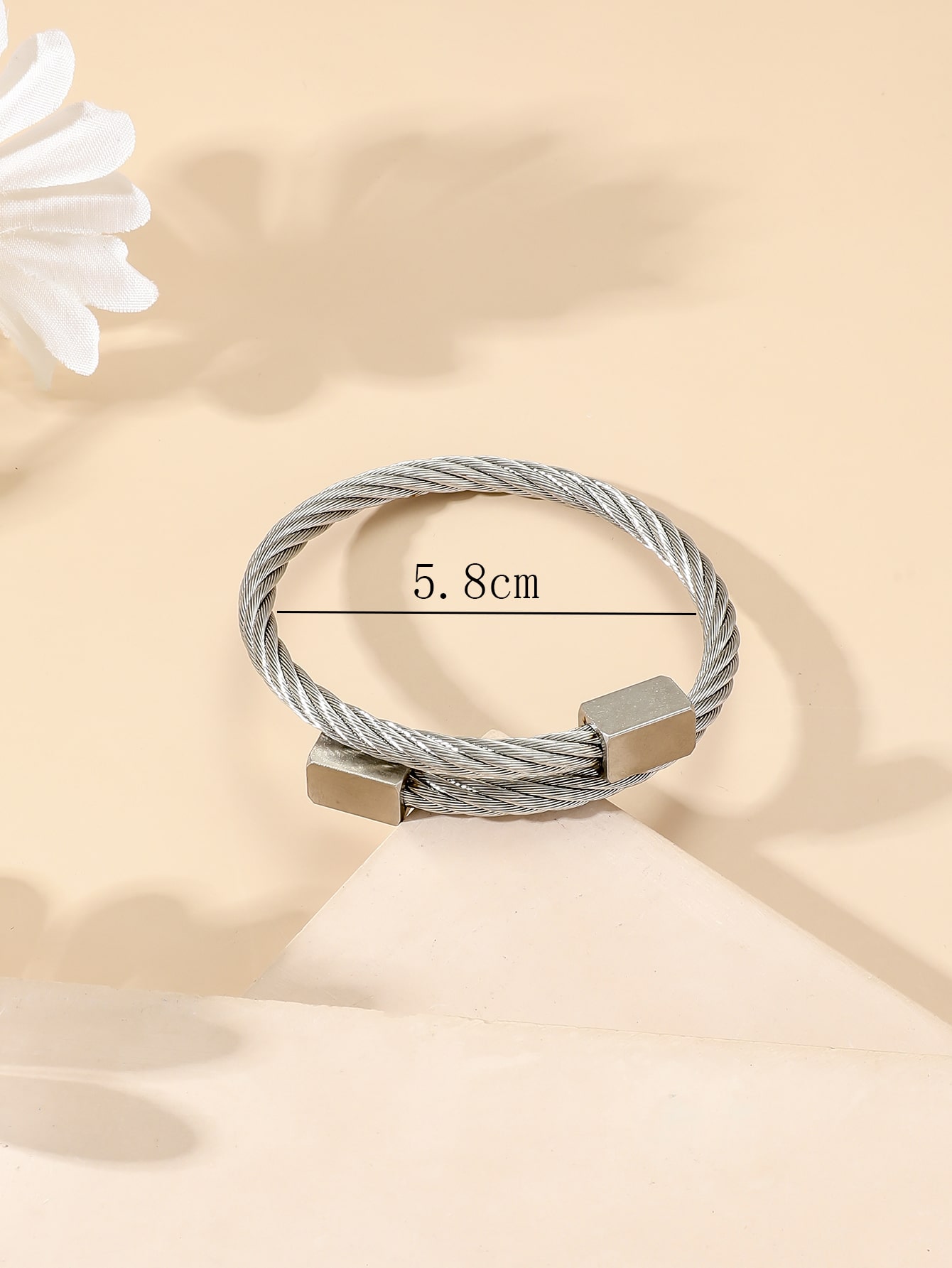 Fashion The Answer Stainless Steel Bangle 1 Piece display picture 1