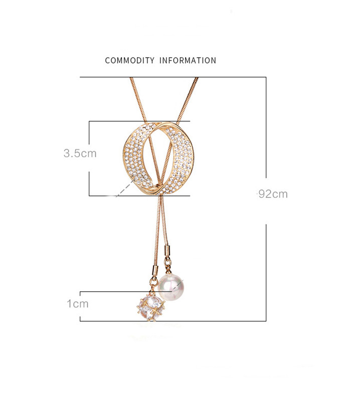Fashion Tassel Alloy Inlay Artificial Pearls Rhinestones Women's Necklace 1 Piece display picture 5