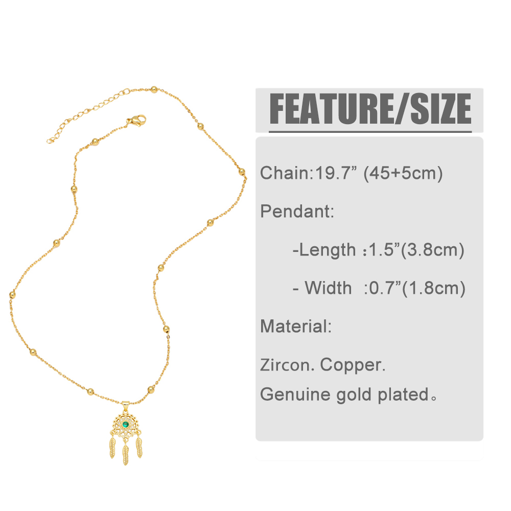 Fashion Cross Virgin Mary Dreamcatcher Copper Patchwork Gold Plated Zircon Pendant Necklace 1 Piece display picture 1