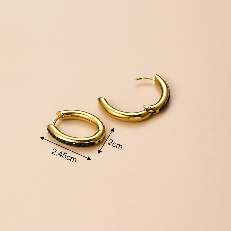 Vintage Style Cross Stainless Steel Gold Plated Zircon Hoop Earrings 1 Pair display picture 8