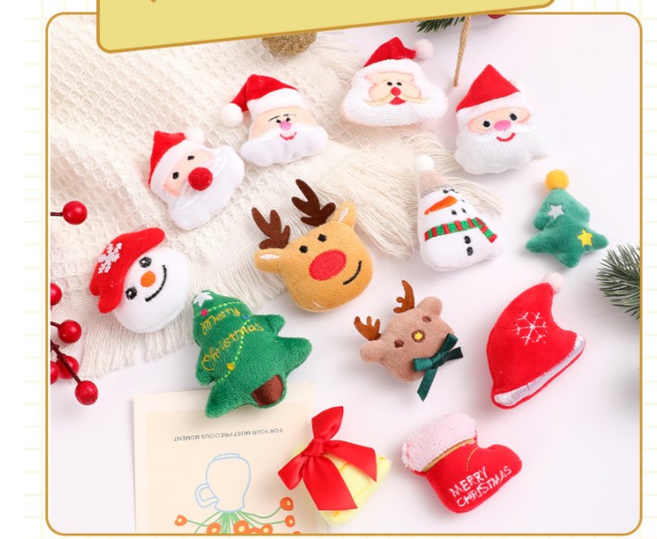 Cartoon Style Santa Claus Bell Snowman Plush Women's Brooches display picture 2