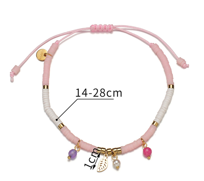 Elegant Star Leaves Stainless Steel Soft Clay Beaded Plating Women's Bracelets 1 Piece display picture 11
