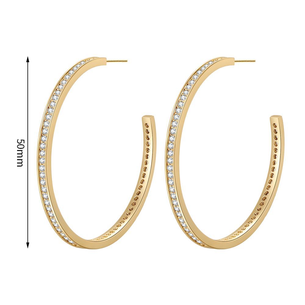 1 Pair Basic Classic Style Geometric Plating Inlay Sterling Silver Zircon Gold Plated Earrings display picture 4