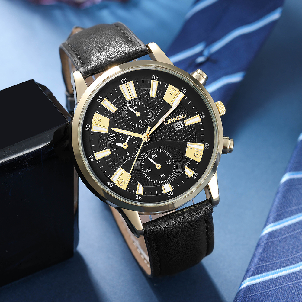 Fashion Solid Color Buckle Quartz Men's Watches display picture 6