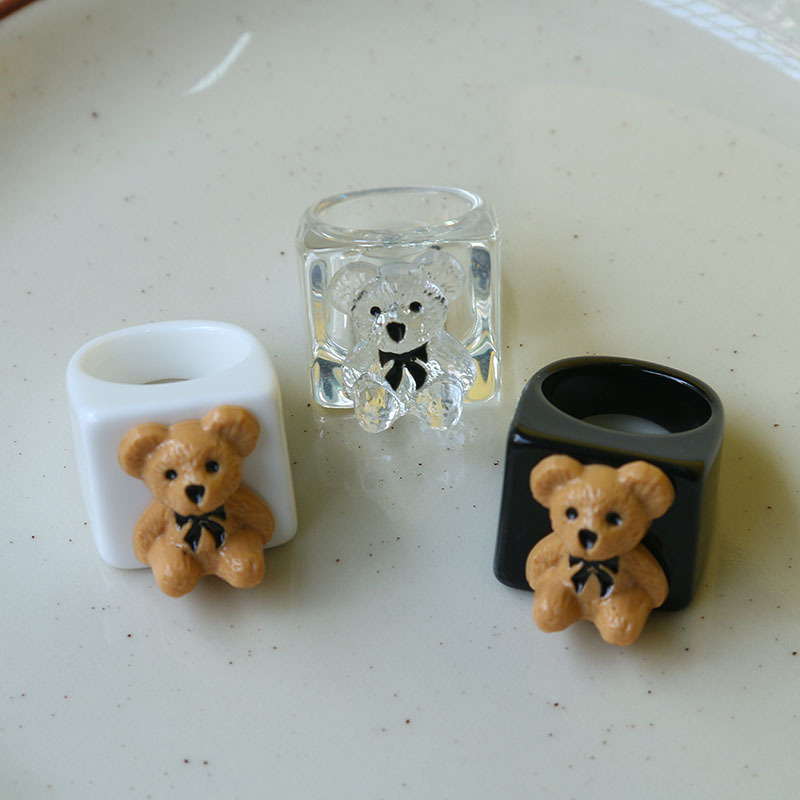 Cute Bear Synthetic Resin Women's Rings display picture 1