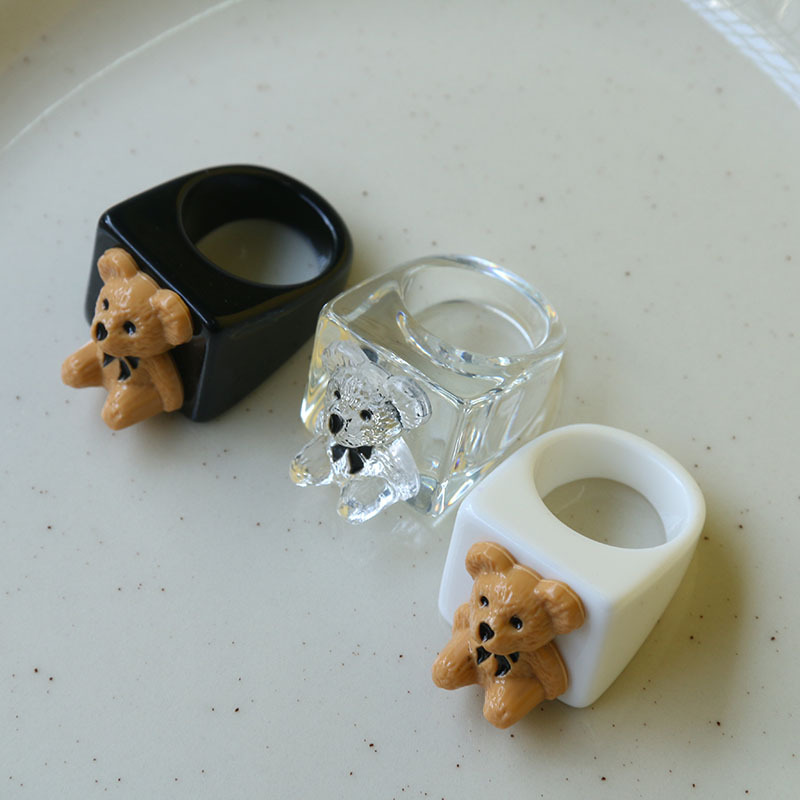 Cute Bear Synthetic Resin Women's Rings display picture 2