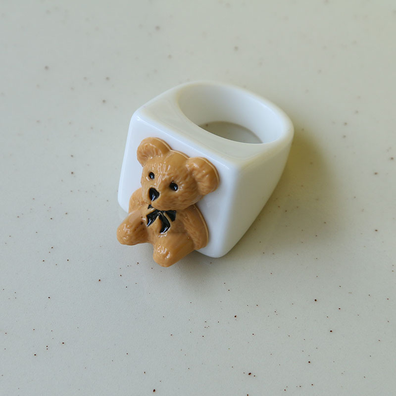Cute Bear Synthetic Resin Women's Rings display picture 3
