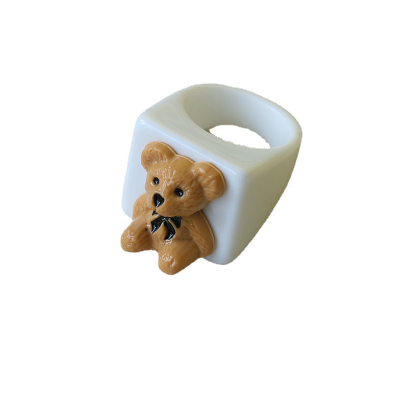Cute Bear Synthetic Resin Women's Rings display picture 6