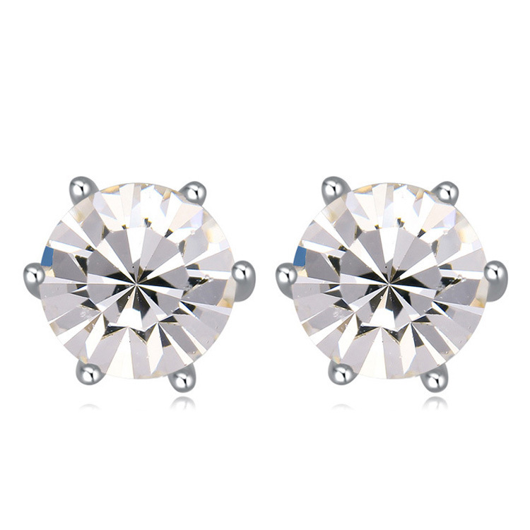 Simple Style Flower Alloy Inlay Crystal Women's Ear Studs 1 Pair display picture 3