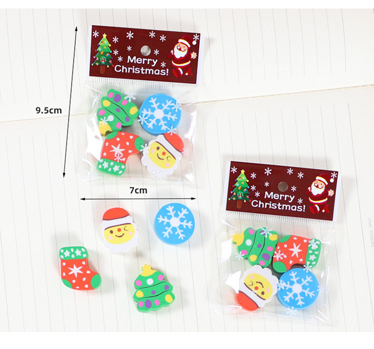 Cute Christmas Tree Santa Claus Student Stationery Opp Bag Eraser 1 Piece display picture 4