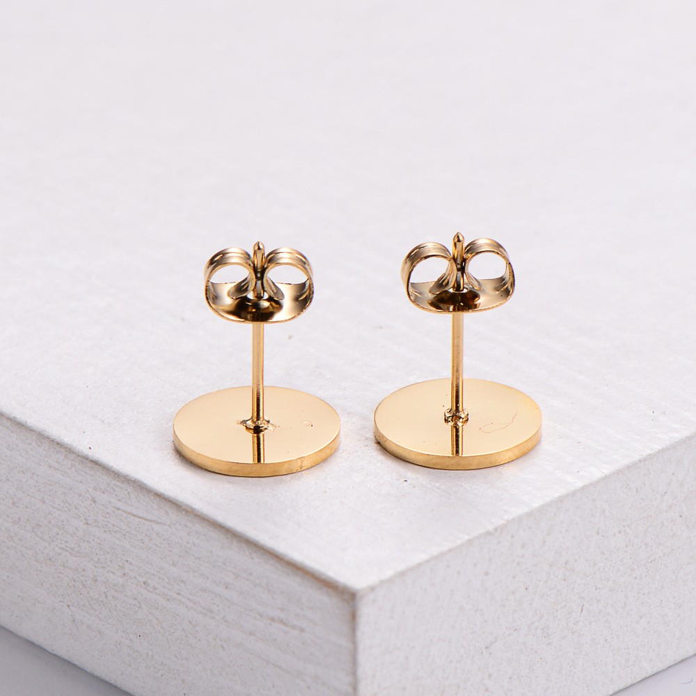 Classic Style Portrait Stainless Steel Gold Plated Ear Studs 1 Pair display picture 3
