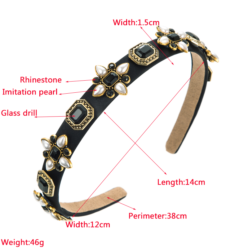 Vacation Geometric Cloth Inlay Rhinestones Glass Hair Band 1 Piece display picture 1