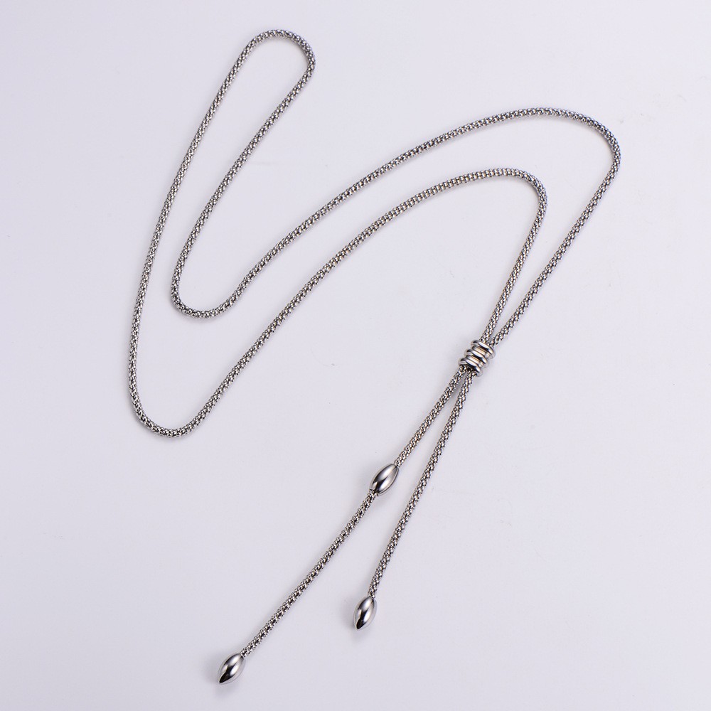 Retro Curve Stainless Steel Plating Chain Necklace 1 Piece display picture 5