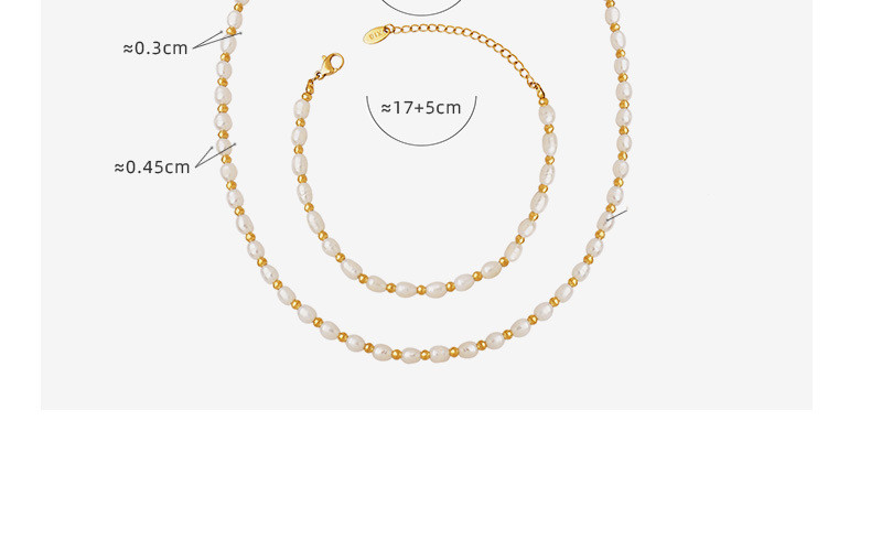 Elegant Geometric Titanium Steel Pearl Bracelets Necklace display picture 4