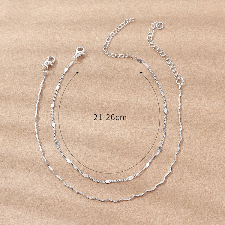 Fashion Solid Color Copper Women's Anklet 1 Set display picture 3