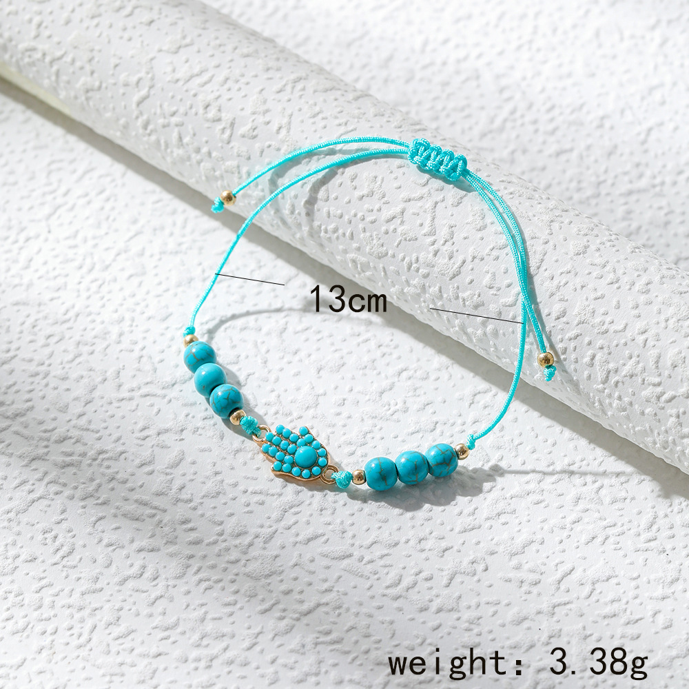 Ethnic Style Heart Shape Butterfly Turquoise Alloy Wholesale Bracelets display picture 2