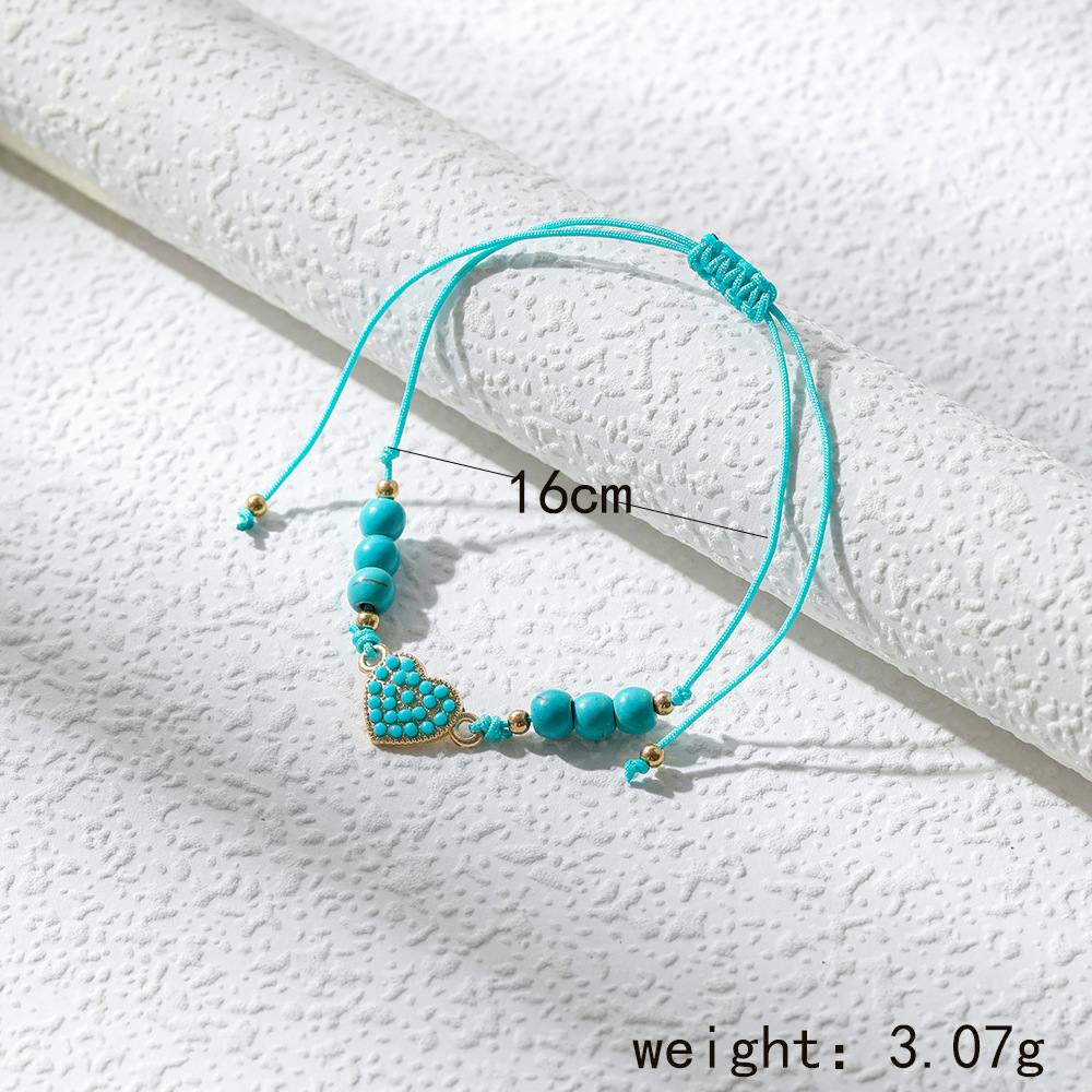 Ethnic Style Heart Shape Butterfly Turquoise Alloy Wholesale Bracelets display picture 1