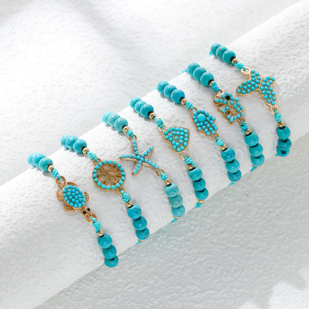 Ethnic Style Heart Shape Butterfly Turquoise Alloy Wholesale Bracelets display picture 9