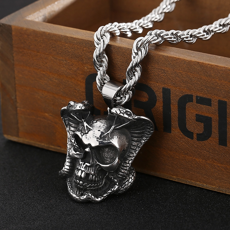 Retro Skull Ghost Stainless Steel Pendant Necklace 1 Piece display picture 9