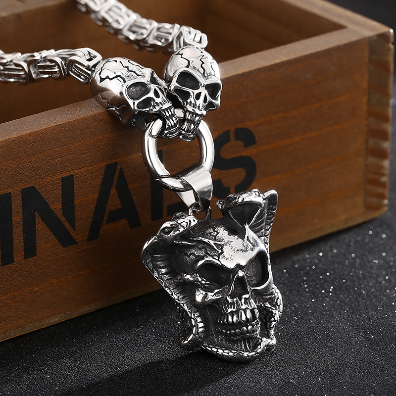 Retro Skull Ghost Stainless Steel Pendant Necklace 1 Piece display picture 18