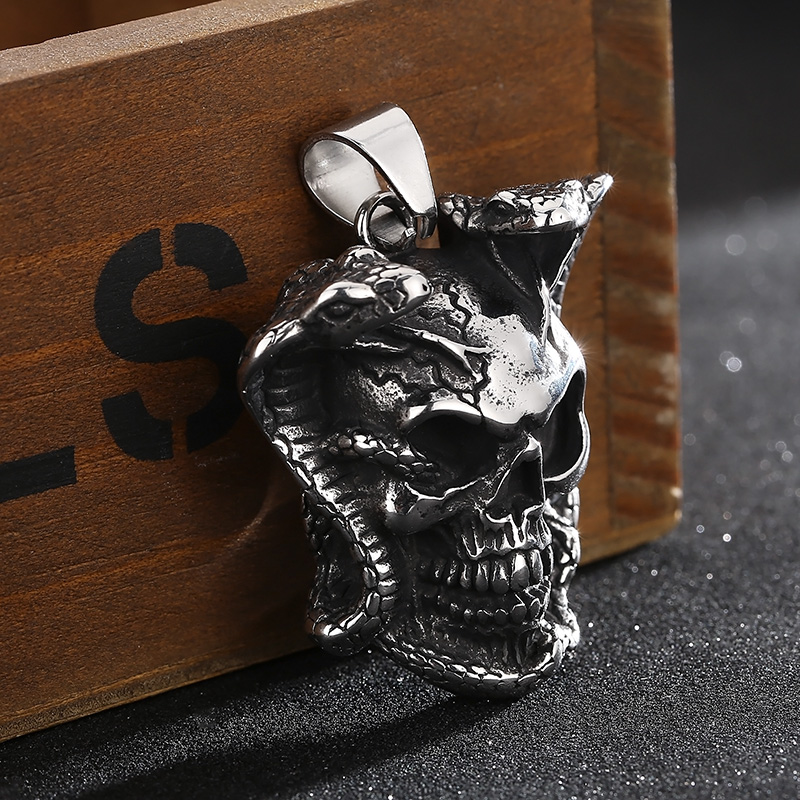 Retro Skull Ghost Stainless Steel Pendant Necklace 1 Piece display picture 19