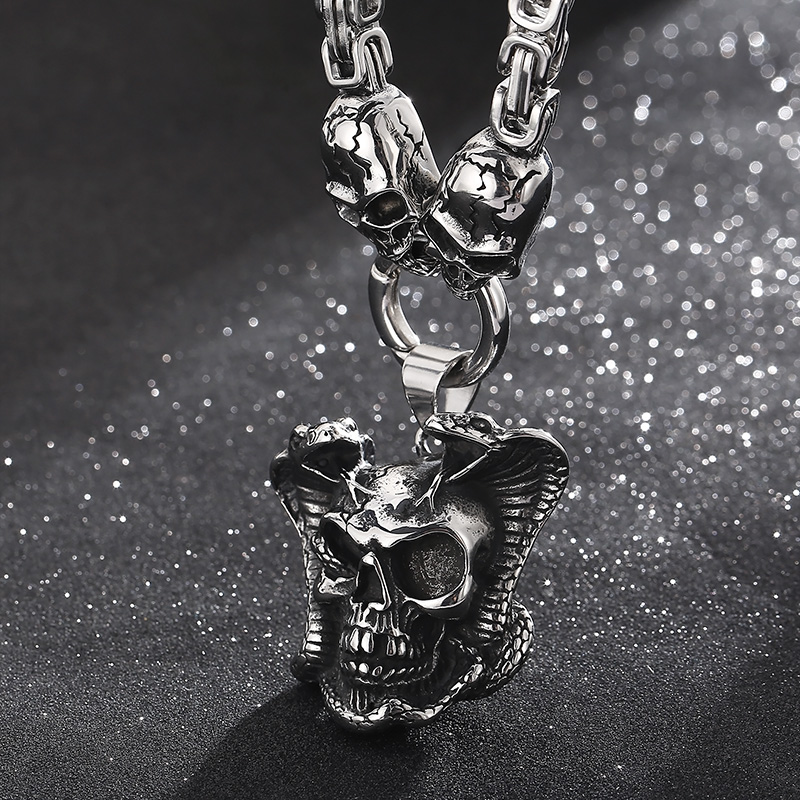 Retro Skull Ghost Stainless Steel Pendant Necklace 1 Piece display picture 11