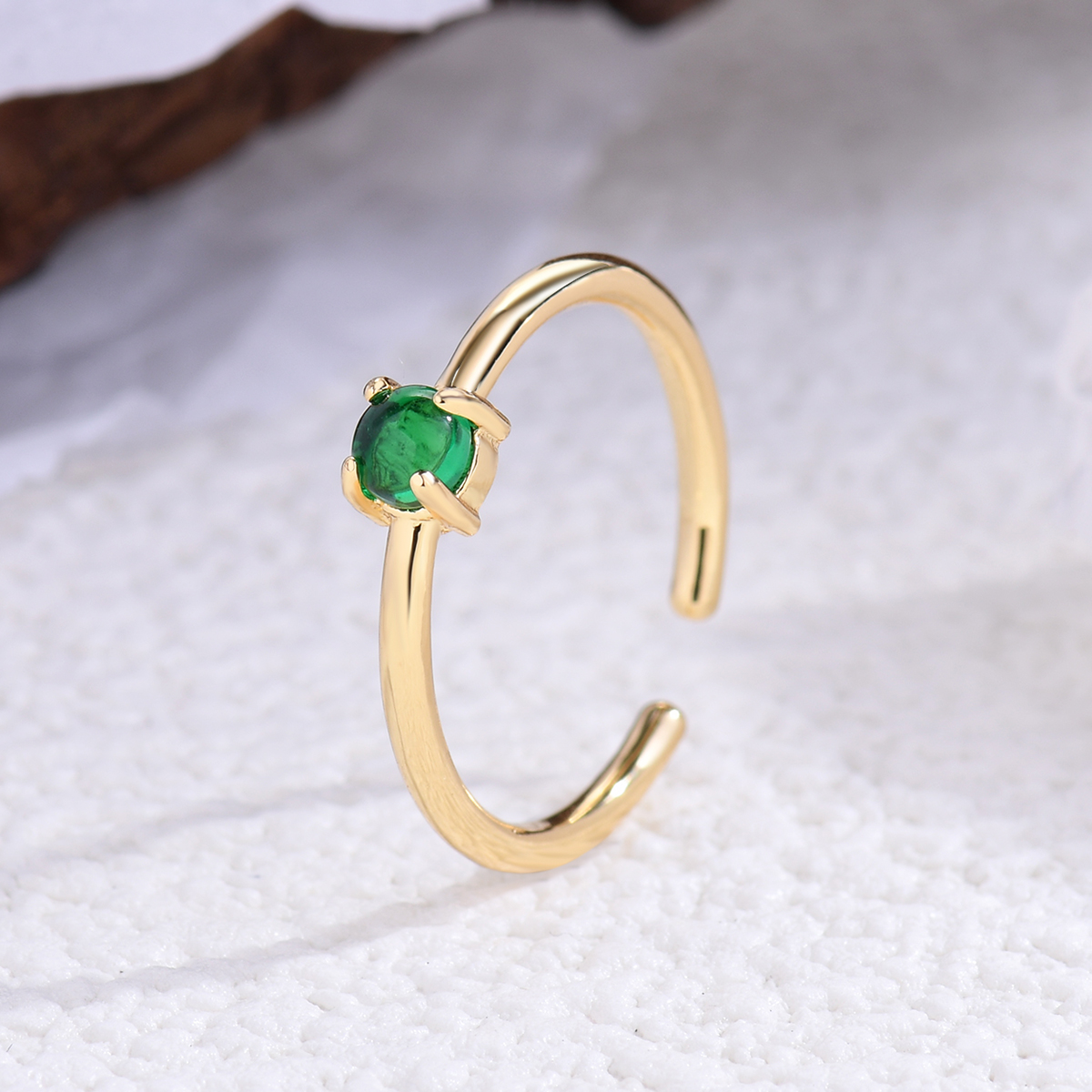 Großhandel Retro Einfacher Stil Geometrisch Kupfer Inlay Zirkon Offener Ring display picture 5