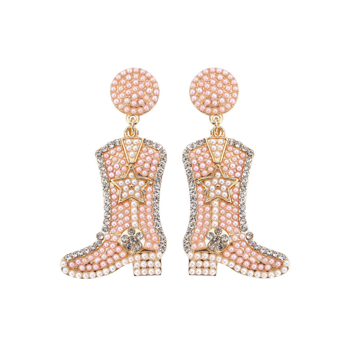 1 Pair Exaggerated Cowboy Style Boots Inlay Alloy Plastic Resin Drop Earrings display picture 9