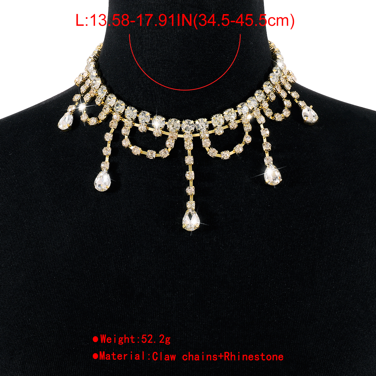 Moda Borla Aleación Embutido Diamantes De Imitación Mujeres Gargantilla 1 Pieza display picture 12
