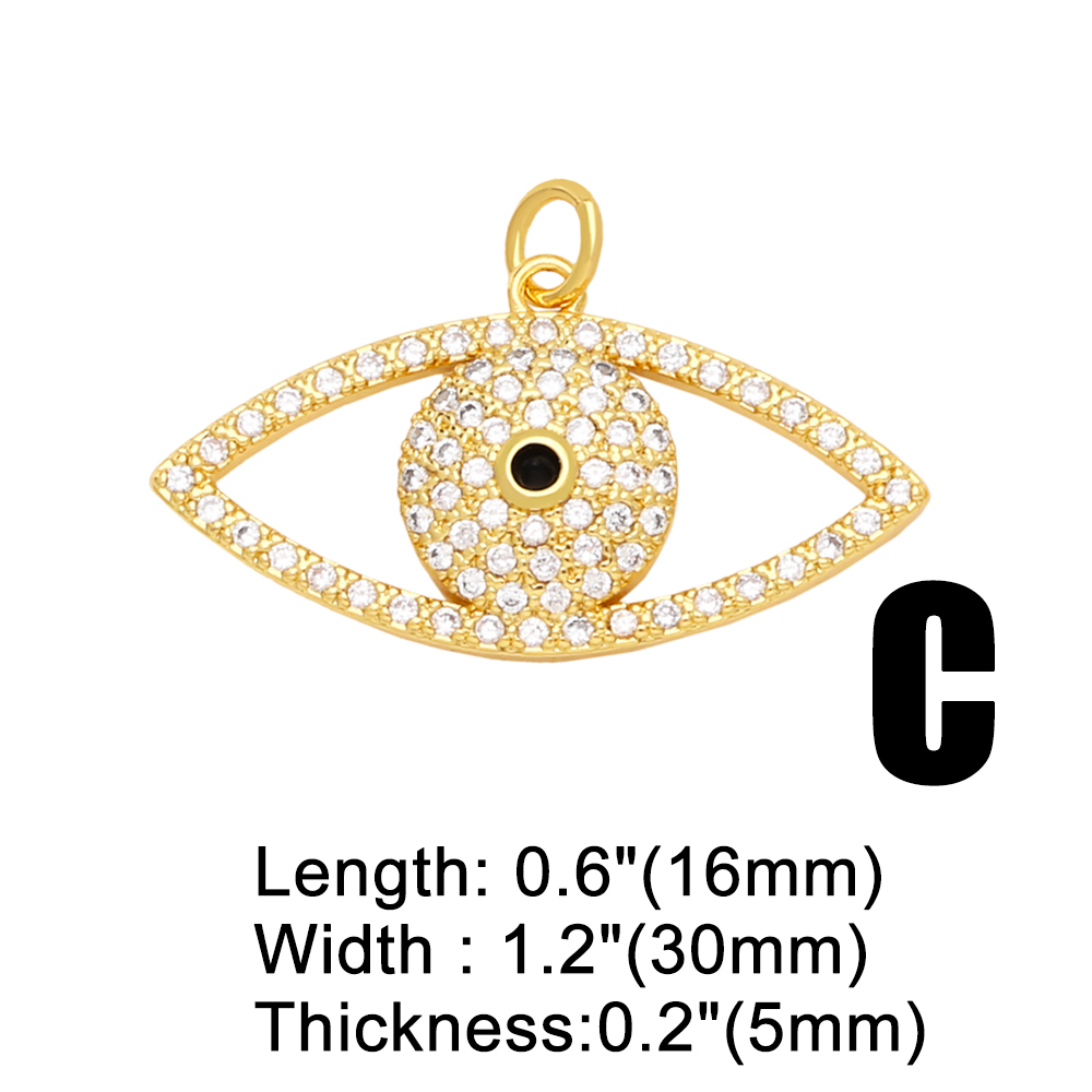 1 Piece Copper Artificial Pearls Zircon Devil'S Eye Lock Fashion display picture 5