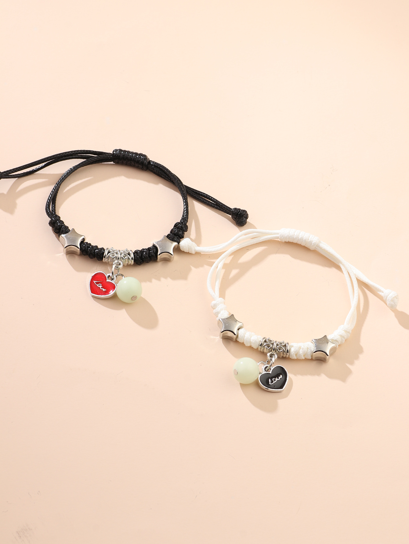 Fashion Heart Shape Alloy Braid Couple Bracelets display picture 1