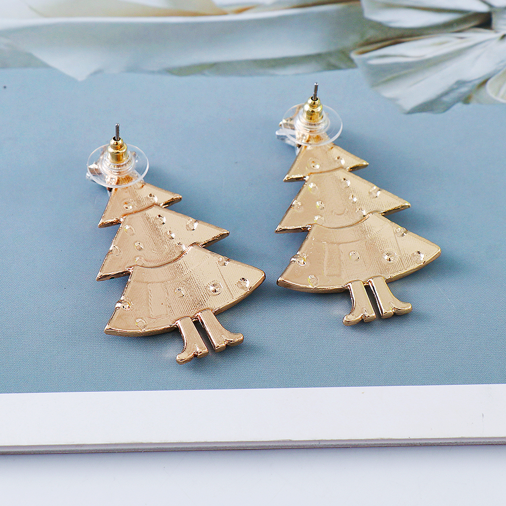 Fashion Christmas Tree Mixed Materials Inlay Zircon Women's Ear Studs 1 Pair display picture 7