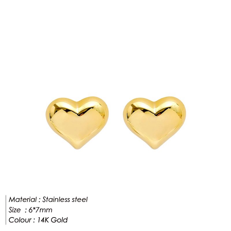Simple Style Heart Shape Stainless Steel Ear Studs 1 Pair display picture 8