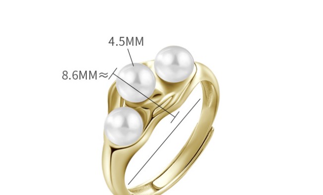 Ins Style Solid Color Sterling Silver Inlay Pearl Rings 1 Piece display picture 6
