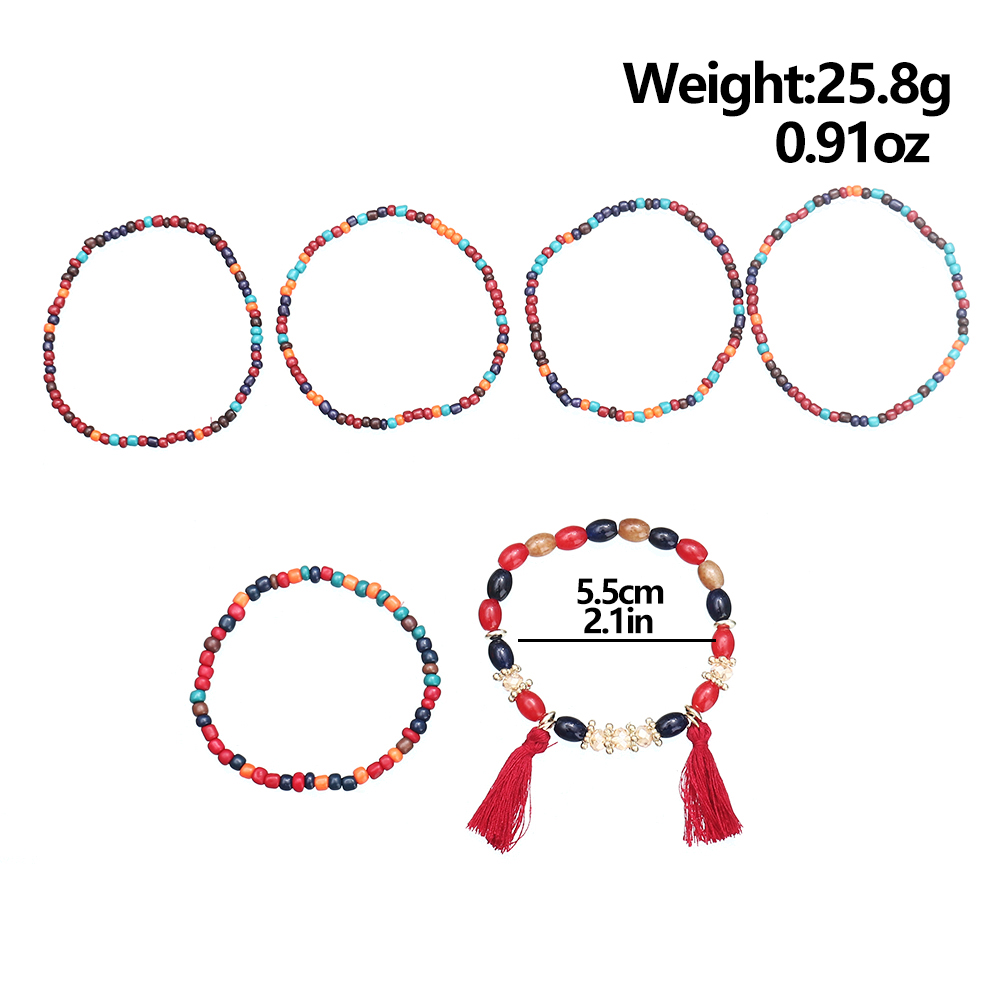 Retro Multicolor Glass Beads Beaded Women's Bracelets 1 Set display picture 1
