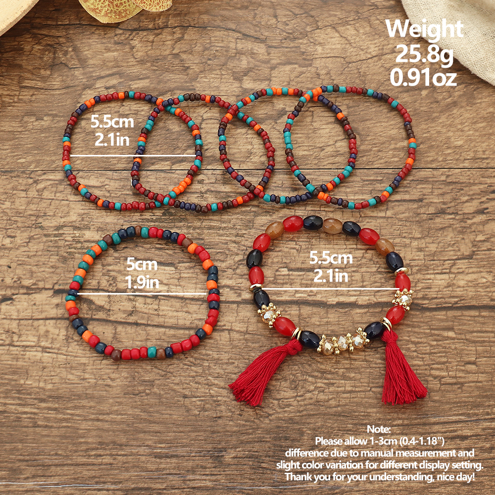 Retro Multicolor Glass Beads Beaded Women's Bracelets 1 Set display picture 10