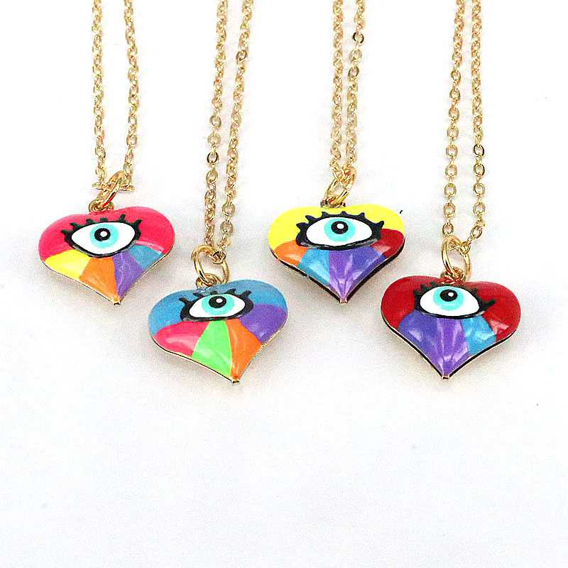 Fashion Devil's Eye Heart Shape Gold Plated Plating Women's Pendant Necklace 1 Piece display picture 1