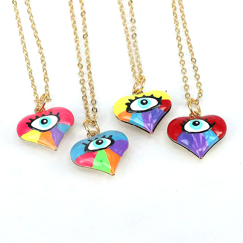 Fashion Devil's Eye Heart Shape Gold Plated Plating Women's Pendant Necklace 1 Piece display picture 2