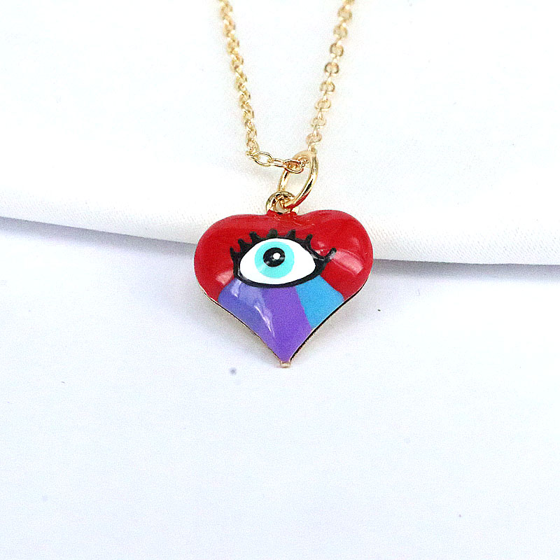 Fashion Devil's Eye Heart Shape Gold Plated Plating Women's Pendant Necklace 1 Piece display picture 5
