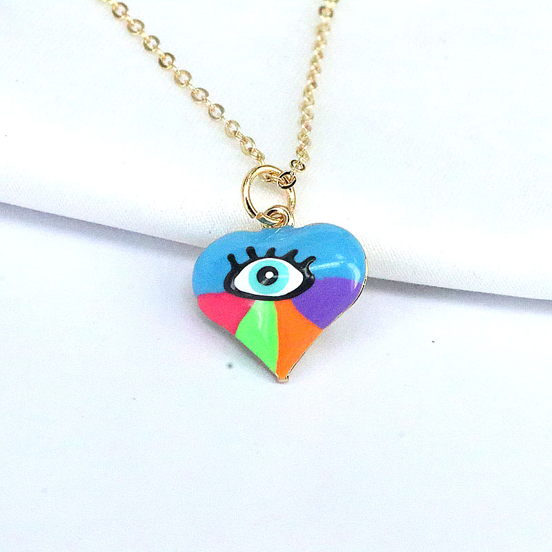 Fashion Devil's Eye Heart Shape Gold Plated Plating Women's Pendant Necklace 1 Piece display picture 4