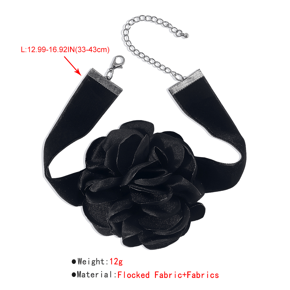 Retro Rose Flower Cloth Three-dimensional Women's Choker 1 Piece display picture 6