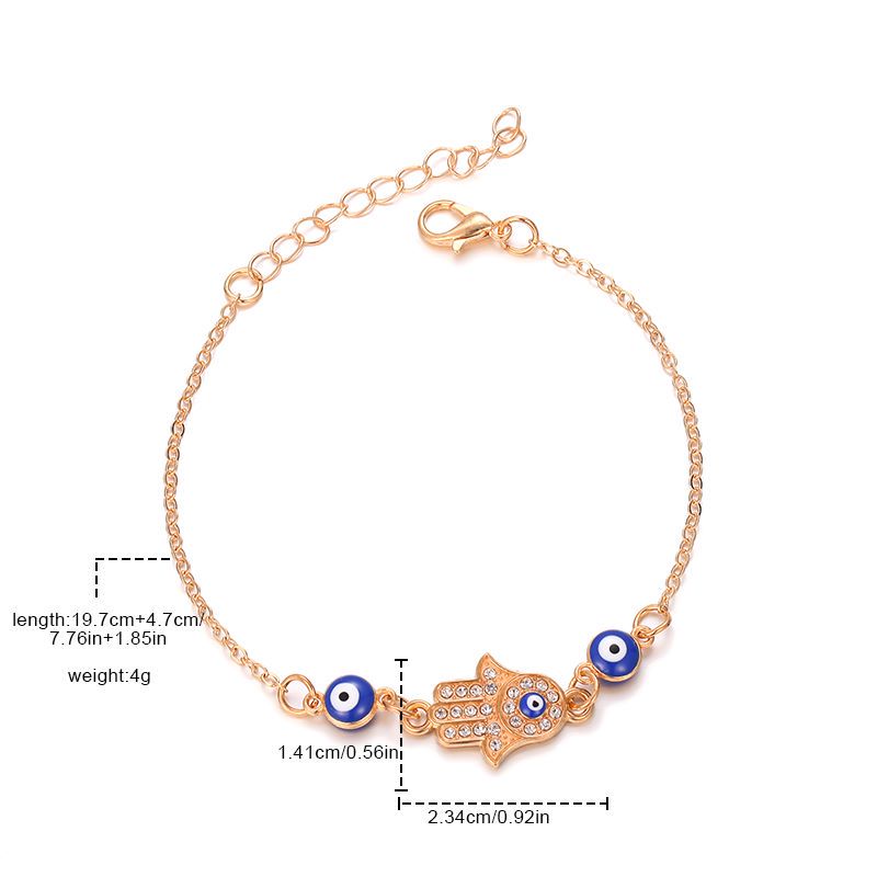 Fashion Cross Devil's Eye Alloy Inlay Artificial Gemstones Women's Bracelets 1 Piece display picture 1