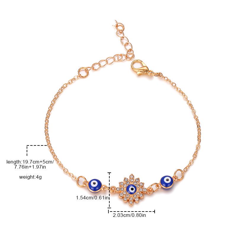 Fashion Cross Devil's Eye Alloy Inlay Artificial Gemstones Women's Bracelets 1 Piece display picture 3