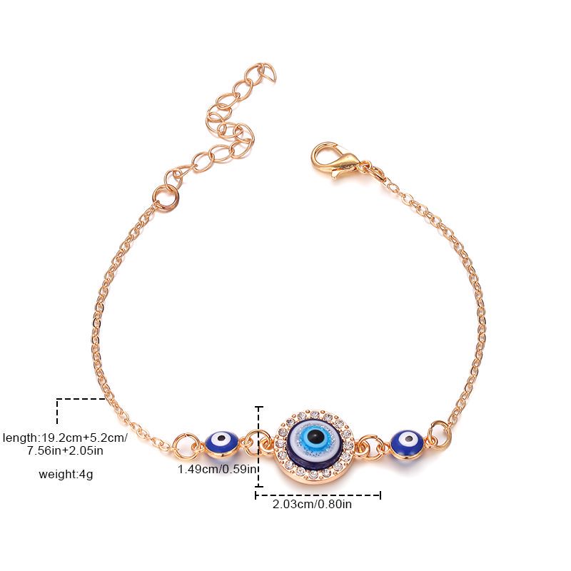 Fashion Cross Devil's Eye Alloy Inlay Artificial Gemstones Women's Bracelets 1 Piece display picture 4