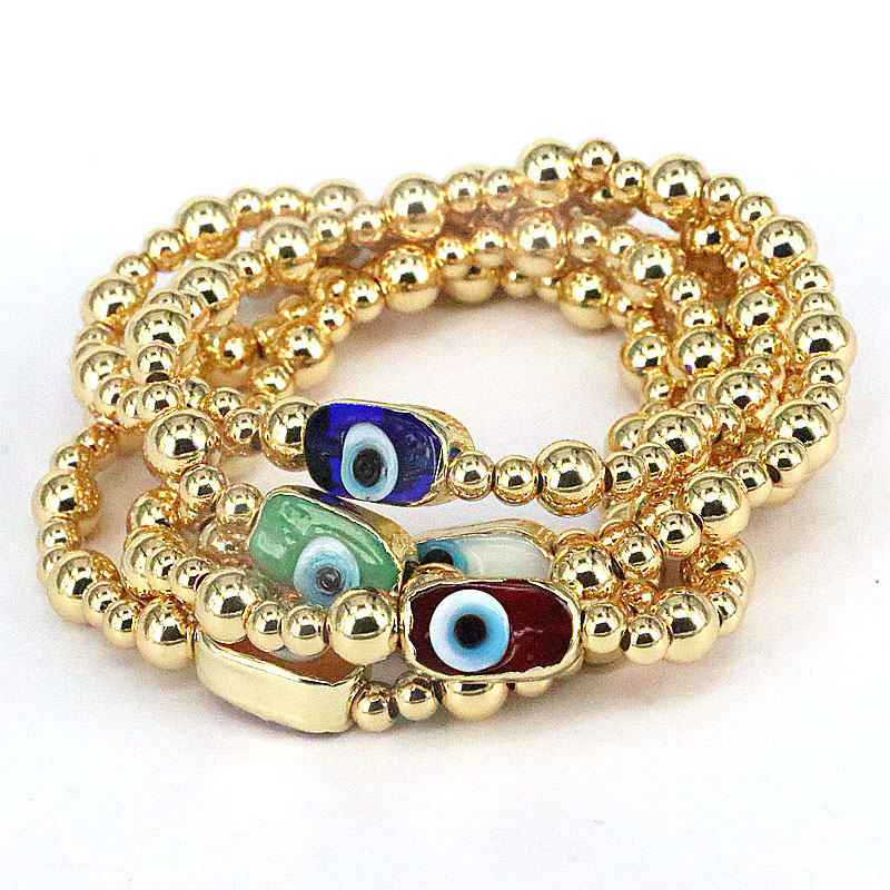 Fashion Devil's Eye Copper Gold Plated Bracelets 1 Piece display picture 1